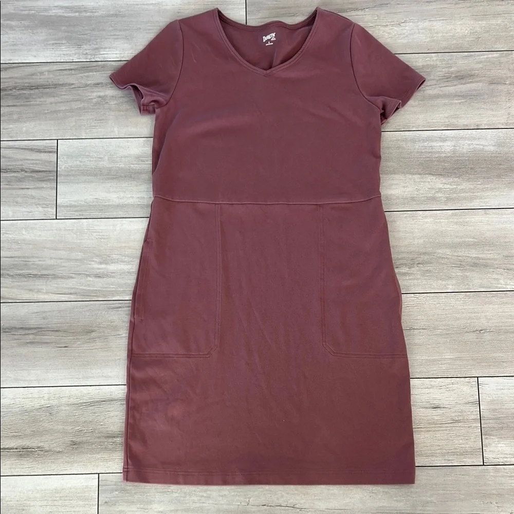 Duluth Trading Co. NoGA Naturale Cotton Short Sleeve Dress size small mauve